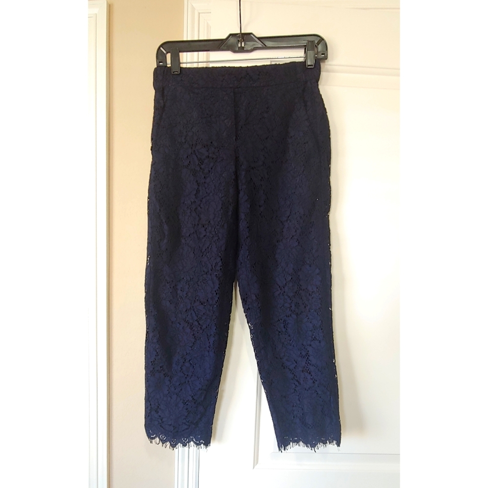 J.crew Navy lace pants size 2P